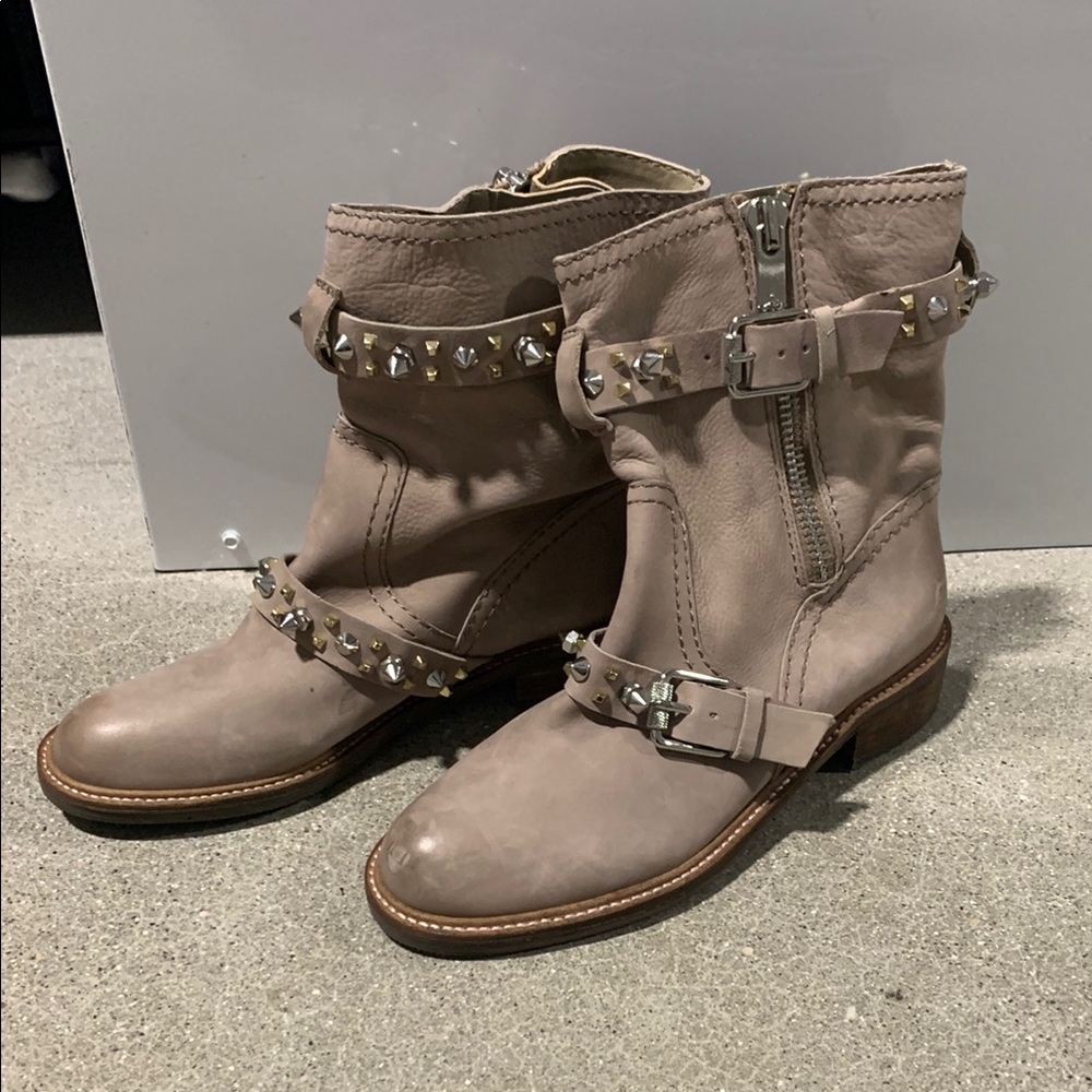 SAM EDELMAN Studded Taupe Ankle Boots - Picture 3 of 9